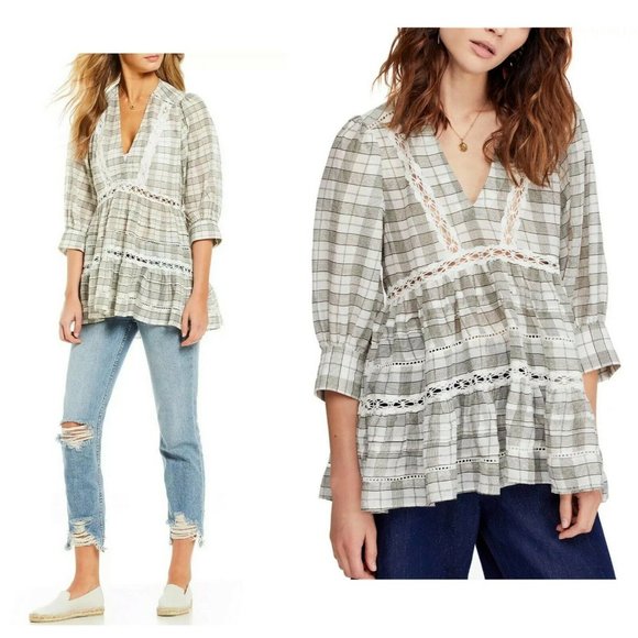 Free People Tunic Boho Top XS Crochet Top NWT - Picture 2 of 14